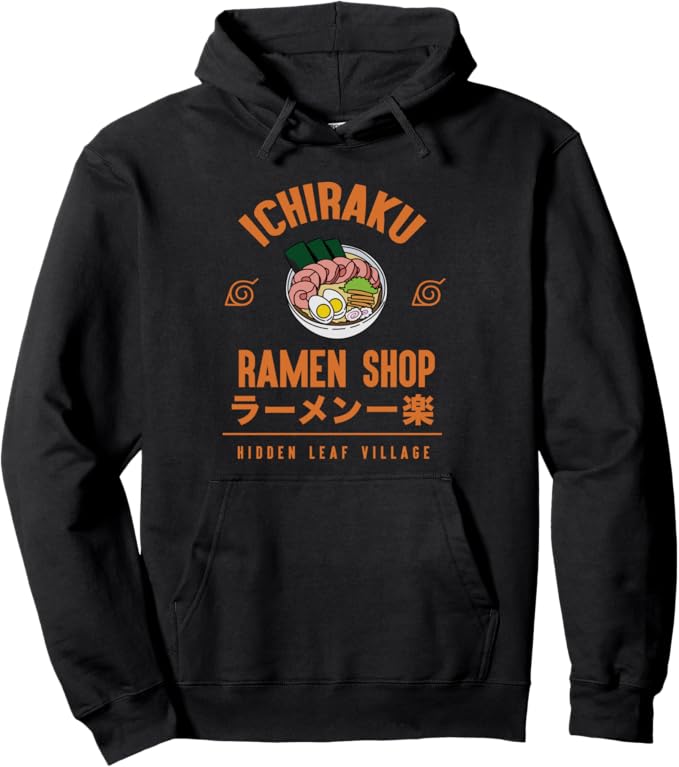 Naruto Ramen Hoodie. Naruto Shippuden Anime Cartoon Ramen Shop Pullover Hoodie